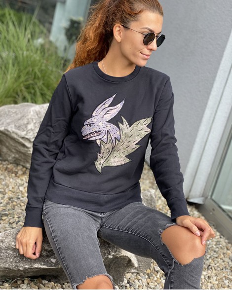 Mikina dámská Burberry černá s nášivkou